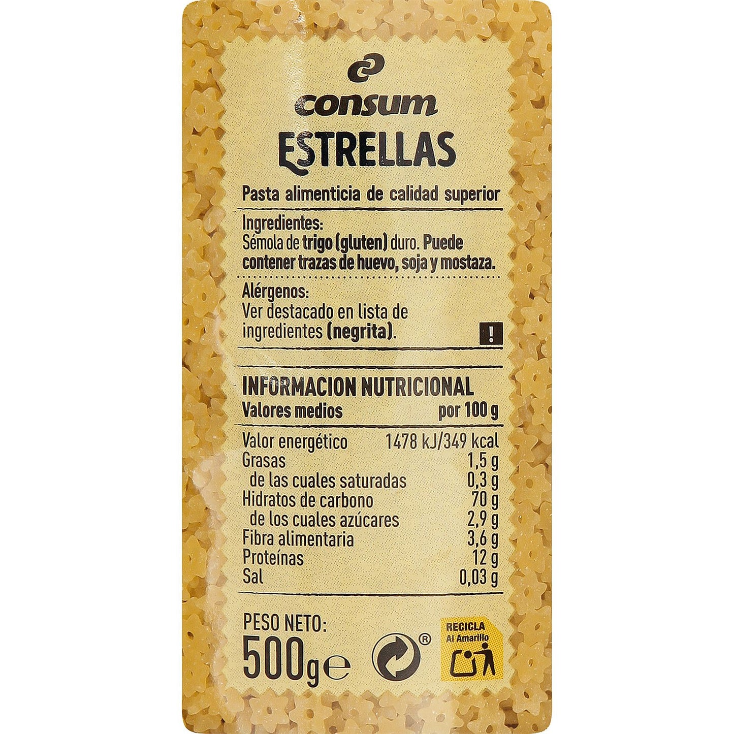 Pasta Estrellas Paquete