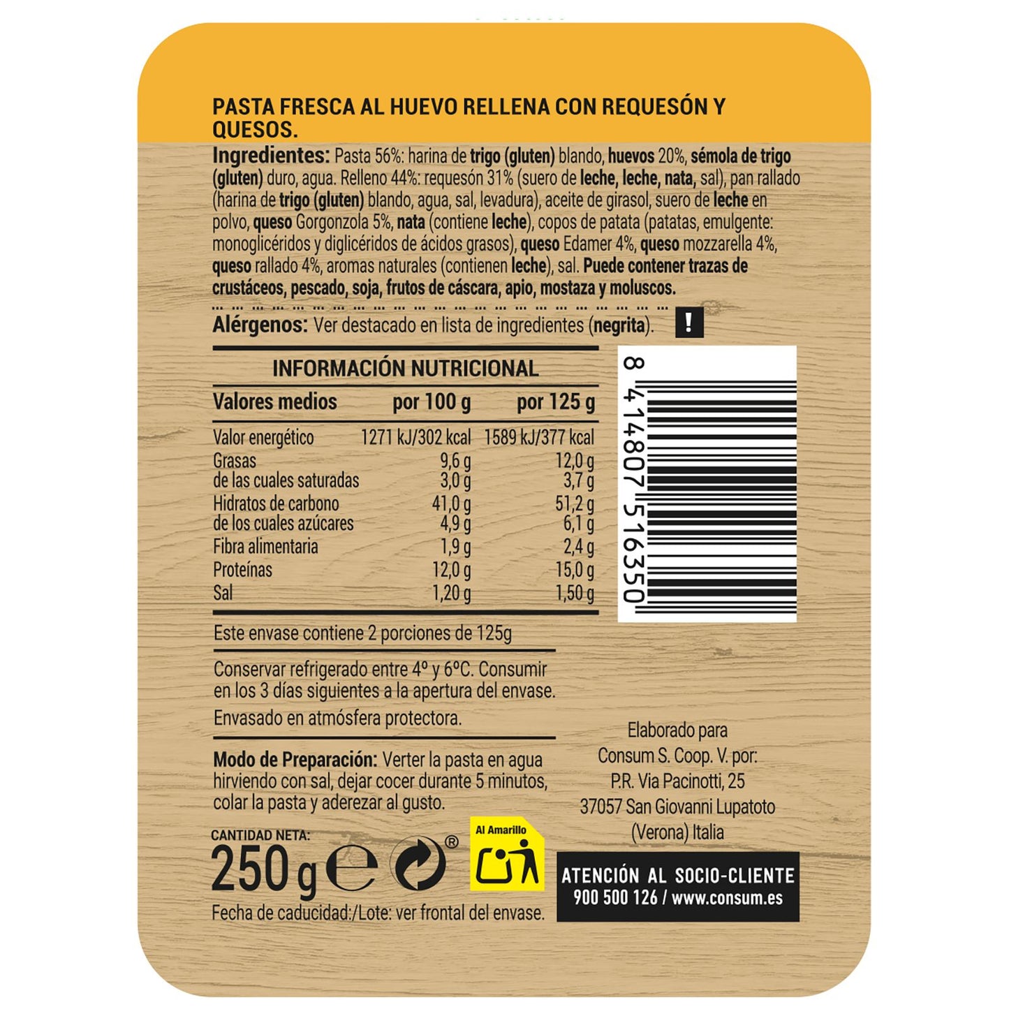 Tortellinis Rellenos de Quesos