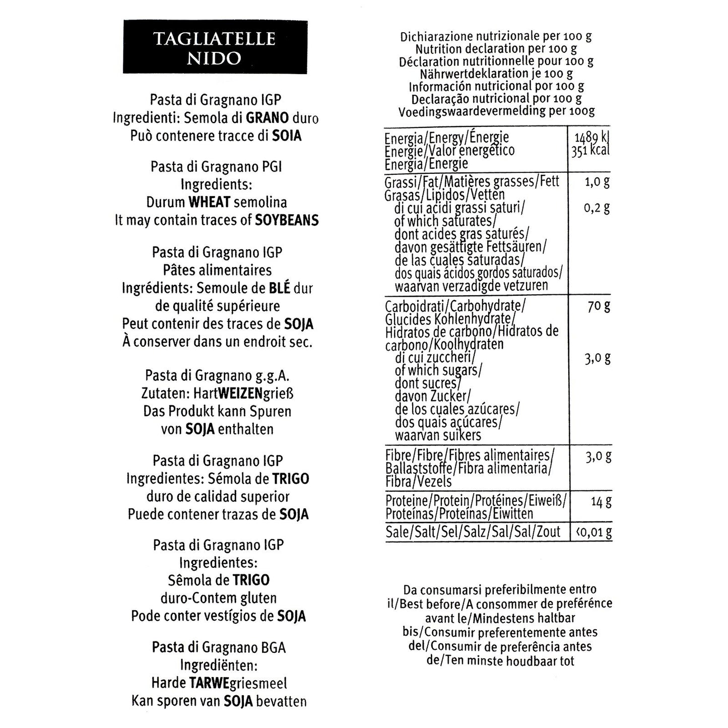 Tagliatelle Nido Paquete