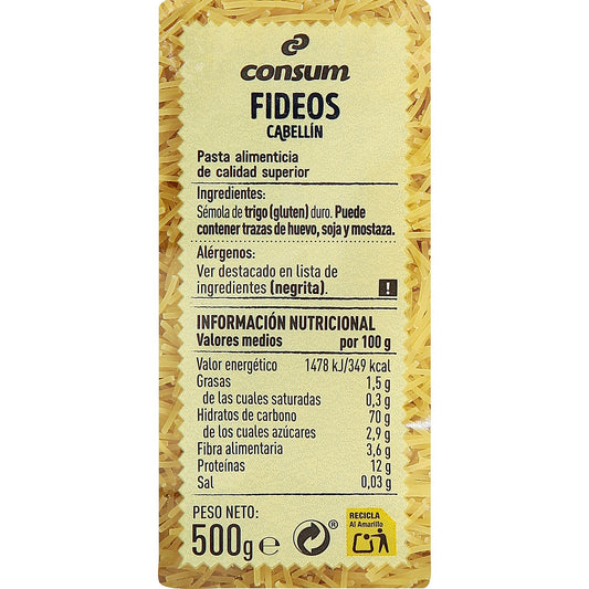 Fideos Cabellín Paquete